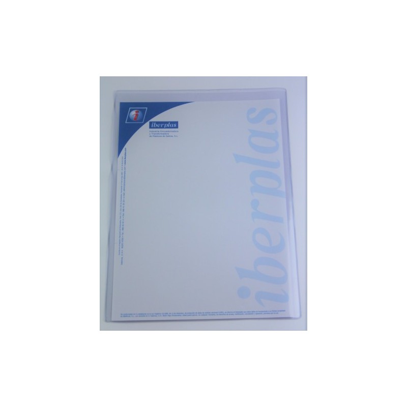 CAJA 50 FUNDAS FORMATO FOLIO U PORTADOCUMENTOS PVC CRISTAL 150 MICRAS IBERPLAS 84Q50