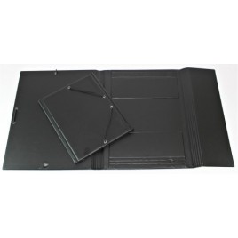 CARPETA FORMATO CUARTO GOMAS Y SOPALAS PVC NEGRA IBERPLAS 341CS00