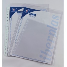 CAJA 100 FUNDAS FORMATO CUARTO PVC CRISTAL EXTRA 100 MICRAS MULTITALADRO IBERPLAS 201100