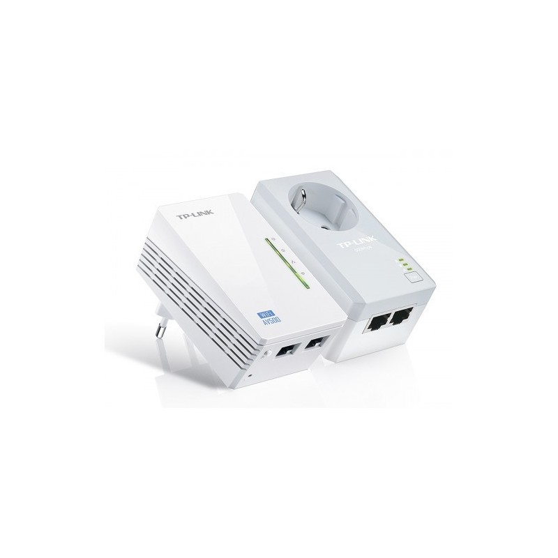 TP LINK KIT POWERLINE WI FI AV600 QUALCOMM 300MBPS EN 24GHZ 600MBPS POWERLINE HOMEPLUG AV 2 PUERTOS 10 100MBPS WI FI CLONE TWIN