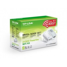 TP LINK KIT POWERLINE WI FI AV600 QUALCOMM 300MBPS EN 24GHZ 600MBPS POWERLINE HOMEPLUG AV 2 PUERTOS 10 100MBPS WI FI CLONE TWIN