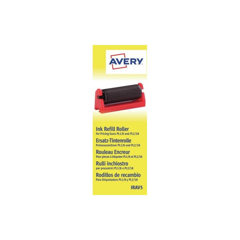 PACK 5 RODILLOS DE TINTA PARA ETIQUETADORAS PL 1 8 PL 2 18 AVERY IRAV5