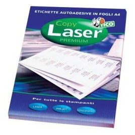 CAJA 100 HOJAS ETIQUETAS BLANCAS SIN MaRGENES LaSER LaSER DE COLOR INYECCIoN DE TINTA FOTOCOPIADORAS 70X37 MM TICO LP4W 7037