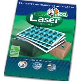 CAJA 100 HOJAS ETIQUETAS BLANCAS CON ESQUINAS REDONDAS LaSER LaSER DE COLOR INYECCIoN DE TINTA FOTOCOPIADORAS 199X289 MM TICO L