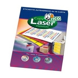 CAJA 70 HOJAS ETIQUETAS AMARILLO FLUORESCENTE CON MaRGENES LaSER INYECCIoN DE TINTA FOTOCOPIADORAS 70X36 MM TICO LP4FG 7036