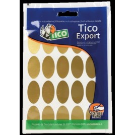 PAQUETE 10 HOJAS ETIQUETAS SATINADAS ORO 36X20 MM TICO E GL 3620