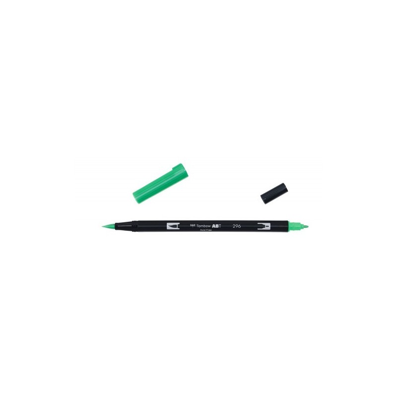 ROTULADOR DOBLE PUNTA PINCEL COLOR GREEN TOMBOW ABT 296