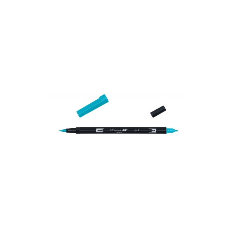 ROTULADOR DOBLE PUNTA PINCEL COLOR TURQUOISE TOMBOW ABT 443