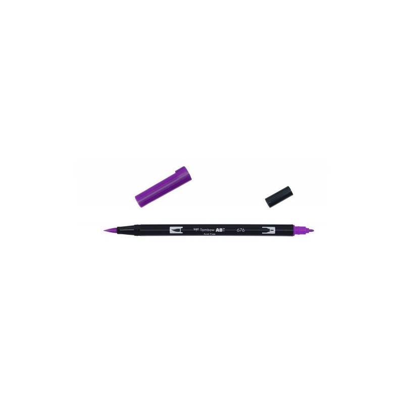 ROTULADOR DOBLE PUNTA PINCEL COLOR ROYAL PURPLE TOMBOW ABT 676