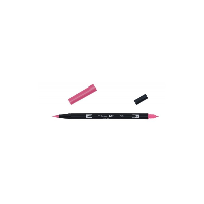 ROTULADOR DOBLE PUNTA PINCEL COLOR HOT PINK TOMBOW ABT 743