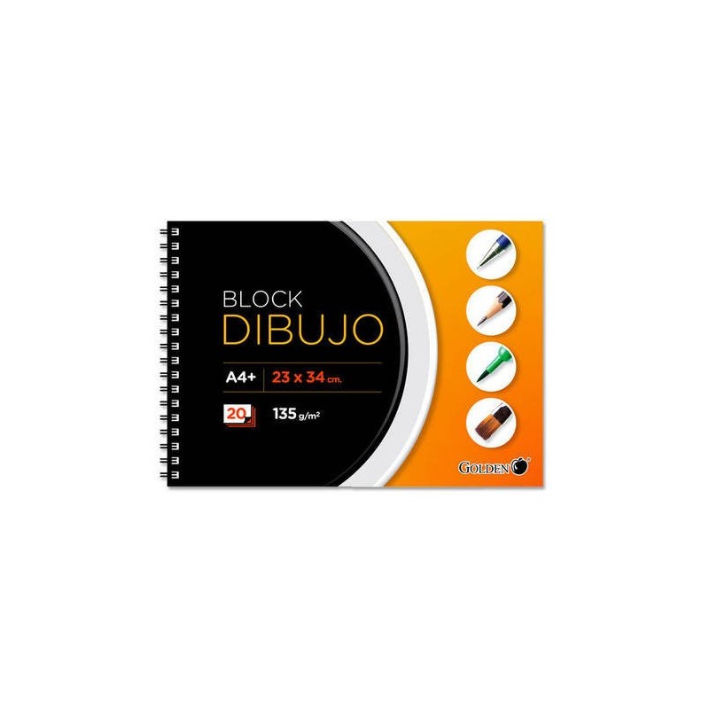 CUADERNO DE DIBUJO A4 135 GR 20 HOJAS CON RECUADRO GOLDEN 321537