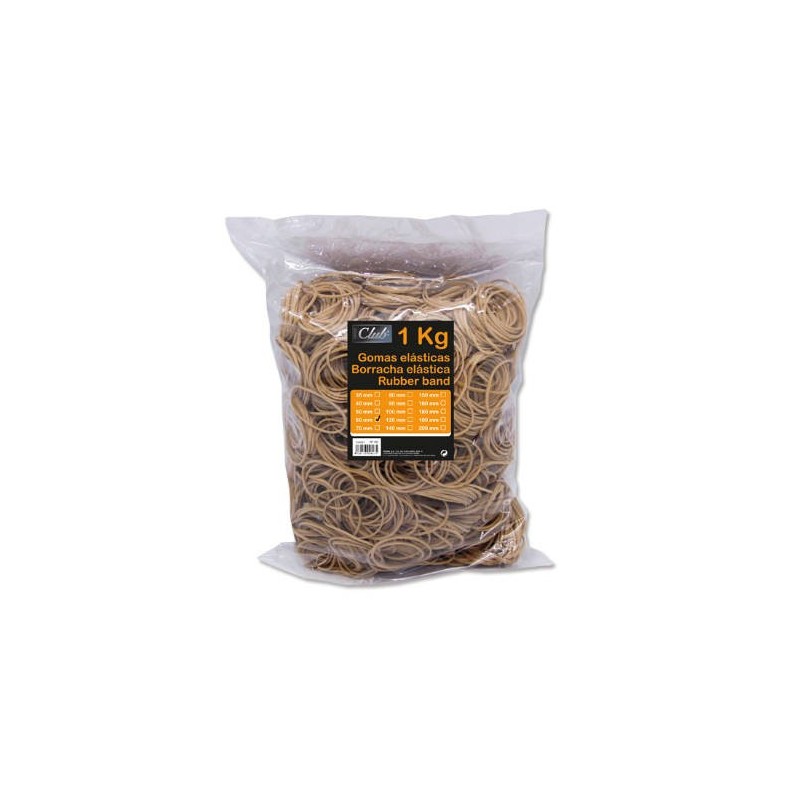 BOLSA 1 KG GOMAS ELASTICAS Nº 60 DE 6 CM LARGO OFFICE CLUB 300827