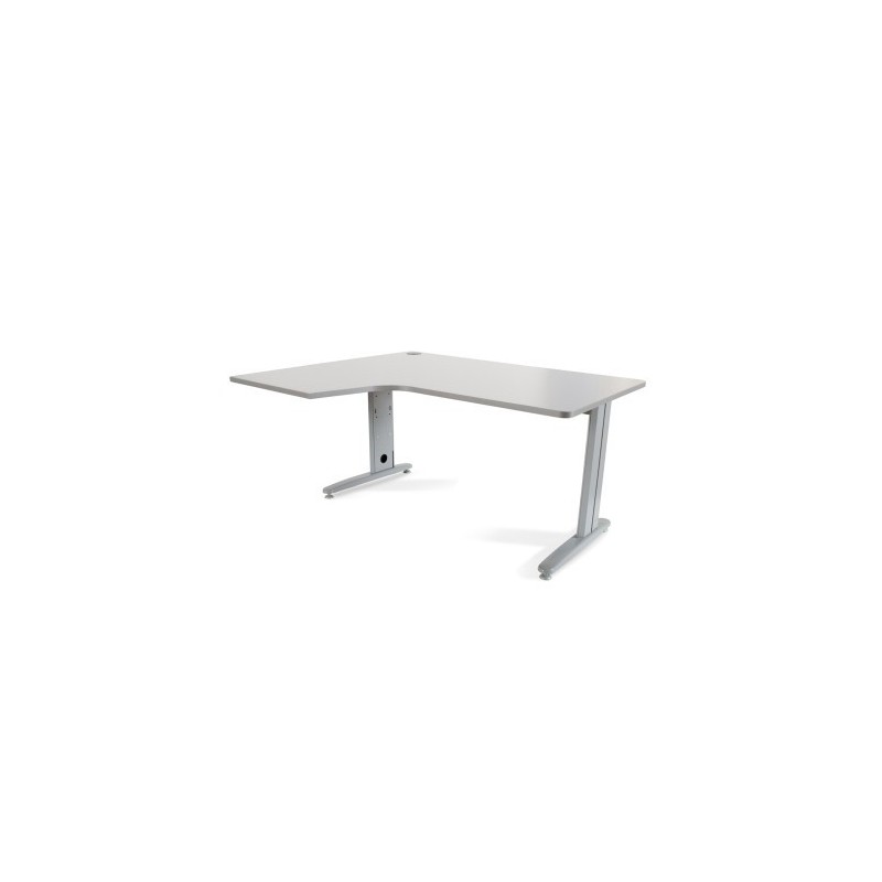 MESA DE OFICINA SERIE METAL FORMA L IZQUIERDA 160X120 GRIS GRIS ROCADA 2053AC02
