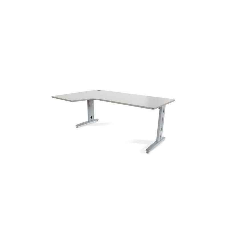 MESA DE OFICINA SERIE METAL FORMA L IZQUIERDA 180X120 GRIS GRIS ROCADA 2054AC02