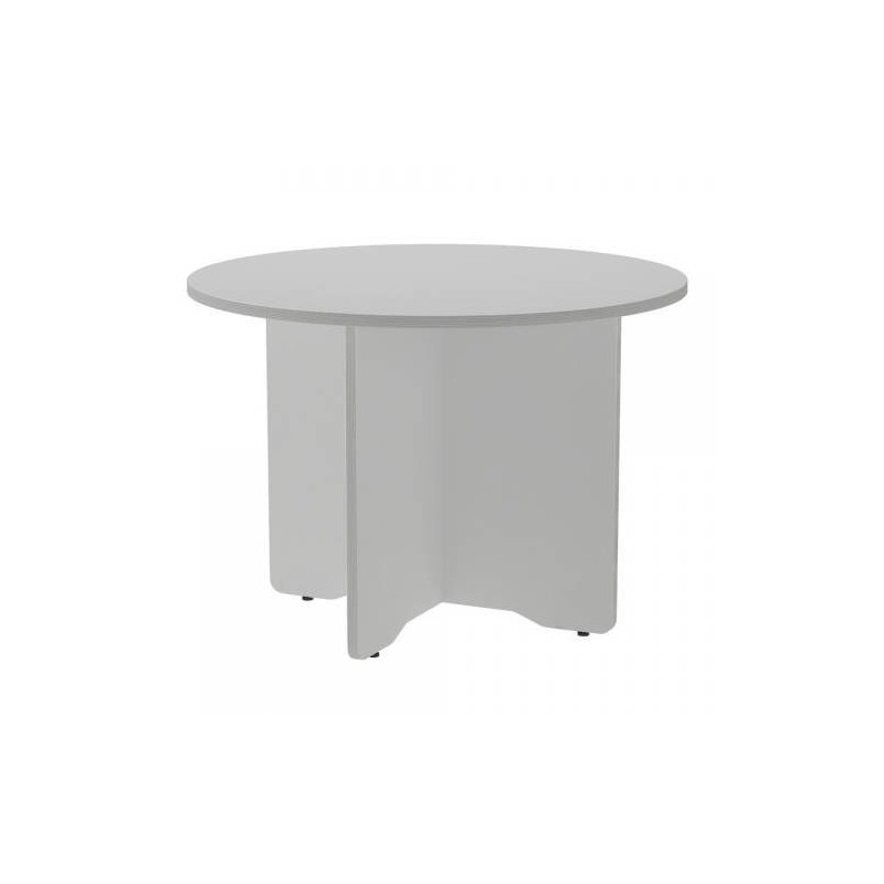 MESA DE REUNIONES REDONDA 100CM DE DIAMETRO ALTURA 72CM COLOR PATA ALUMINIO TABLERO GRIS ROCADA 3005AB02