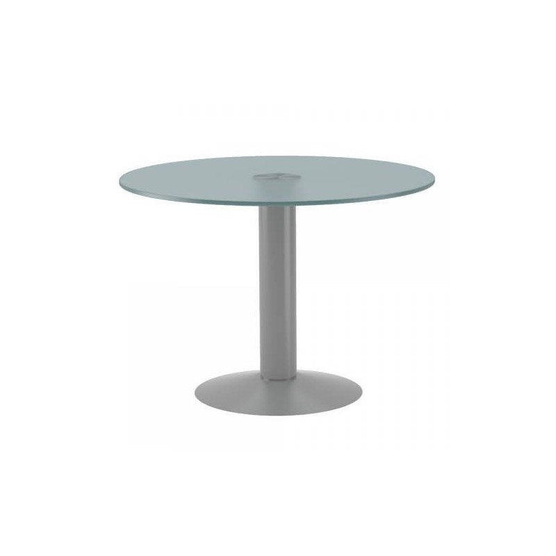 MESA DE REUNIONES REDONDA 100CM DE DIAMETRO ALTURA 72CM COLOR PATA METALICA GRIS TABLERO HAYA ROCADA 3005AT01