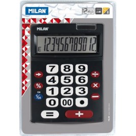 CALCULADORA 12 DiGITOS TECLAS GRANDES MILAN 151712BL