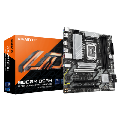 GIGABYTE B860M DS3H Placa base CPUs Intel Core Ultra VRM de 5121 fases hasta 9066MHz DDR5 1xPCIe 50 1xPCIe 40 M2 LAN 25 GbE USB