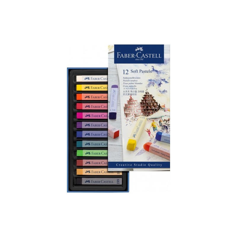 ESTUCHE 12 BARRAS SOFT PASTEL FABER CASTELL 128312