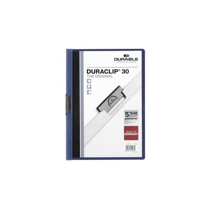 DOSSIER CON CLIP 30 H A4 AZUL OSCURO DURABLE 2200 07