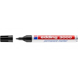 MARCADOR PERMANENTE PUNTA REDONDA 15 3MM 3000 NEGRO EDDING 3000 01