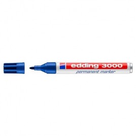 MARCADOR PERMANENTE PUNTA REDONDA 15 3MM 3000 AZUL EDDING 3000 03