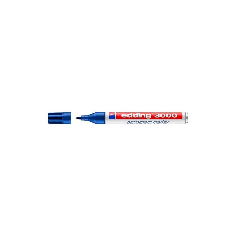 MARCADOR PERMANENTE PUNTA REDONDA 15 3MM 3000 AZUL EDDING 3000 03