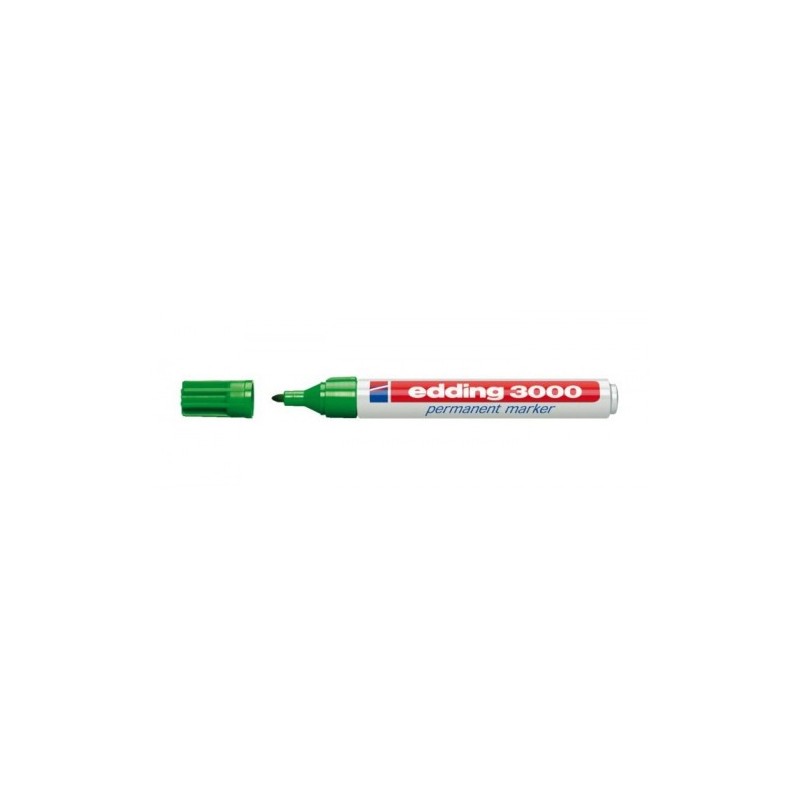 MARCADOR PERMANENTE PUNTA REDONDA 15 3MM 3000 VERDE EDDING 3000 04