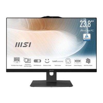 MSI AIO MODERN AM242TP 12M 802ES 238 60CM PLANO IPS I7 1260P DDR4 SDRAM 16GB8GB2 512GB PCIE SSD W11 PRO NEGRO