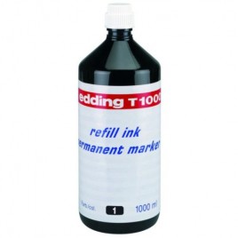 FRASCO TINTA T 1000 PARA RELLENAR 1000ML NEGRO EDDING T1000 01