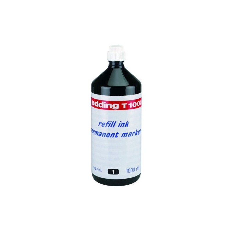 FRASCO TINTA T 1000 PARA RELLENAR 1000ML NEGRO EDDING T1000 01