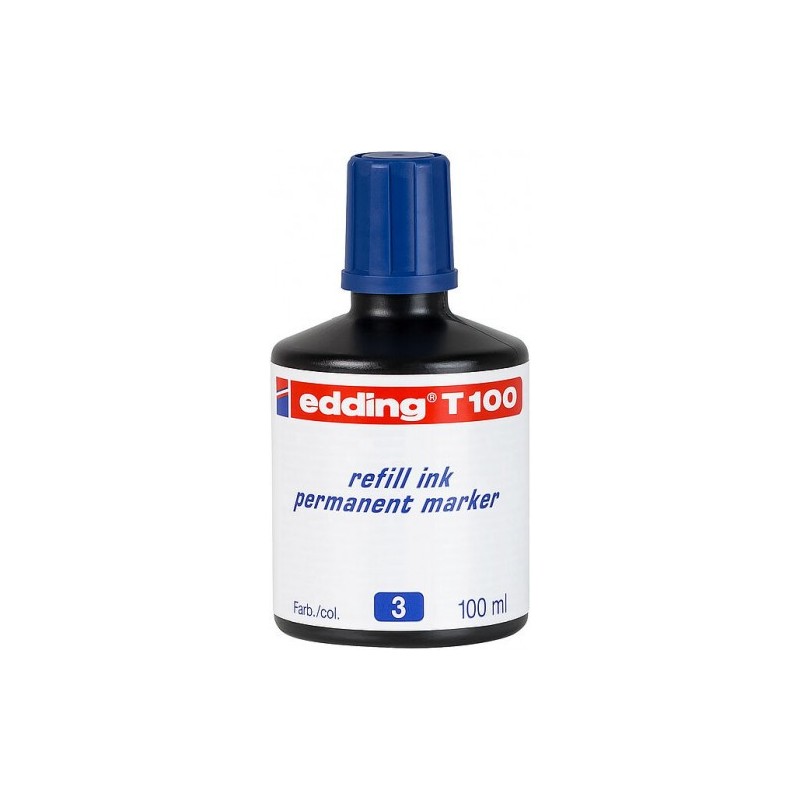 FRASCO TINTA PARA RELLENAR 100ML AZUL EDDING T100 03