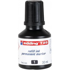 FRASCO TINTA PARA RELLENAR 30ML NEGRO EDDING T25 001