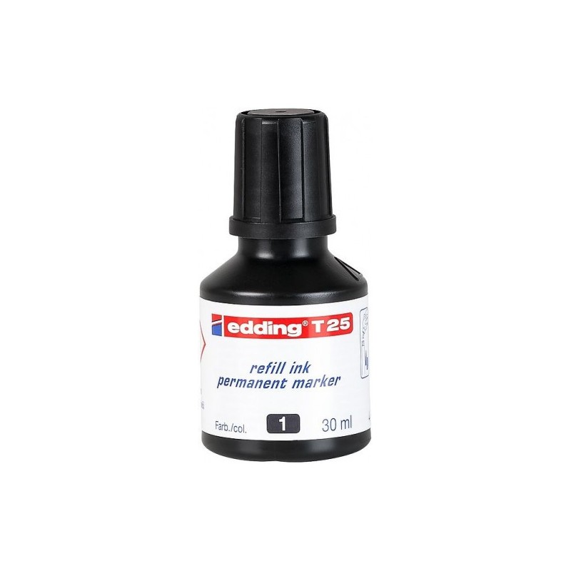 FRASCO TINTA PARA RELLENAR 30ML NEGRO EDDING T25 001