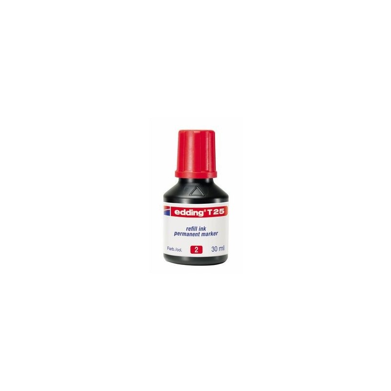 FRASCO TINTA PARA RELLENAR 25ML ROJA EDDING T25 002