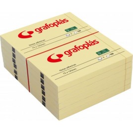 PACK3 BLOC 100 NOTAS ADHESIVAS 40X50MM AMARILLAS GRAFOPLAS 65205360