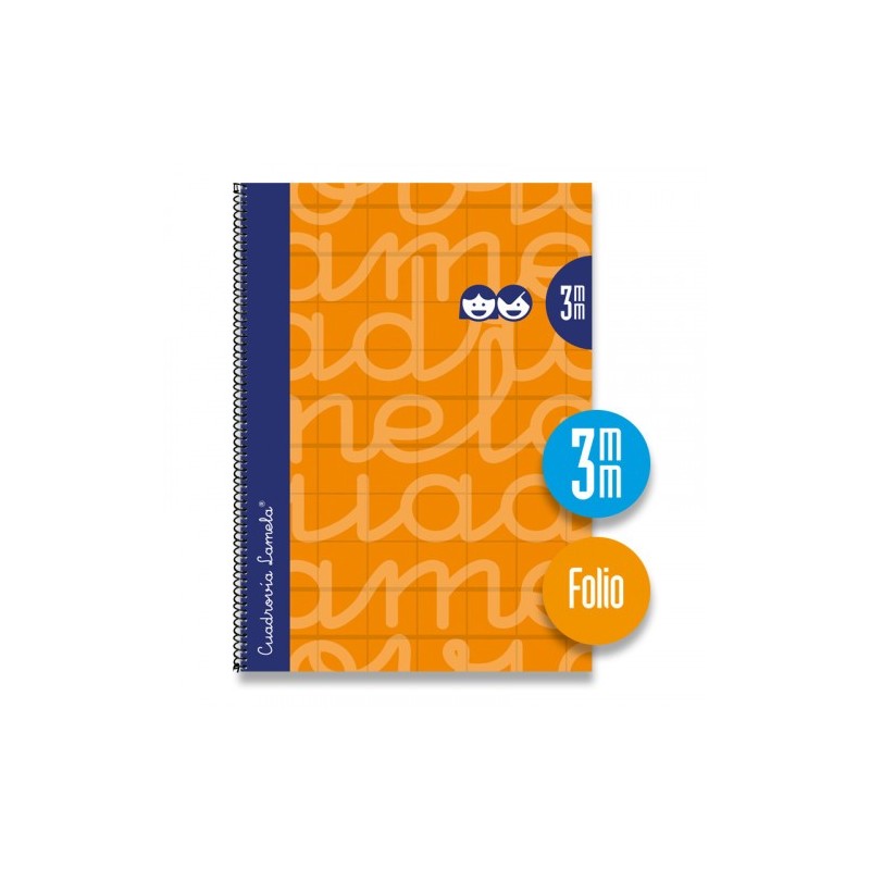 CUADERNO FOLIO FORRADO RAYADO 3 MM NARANJA LAMELA 7FTE003N