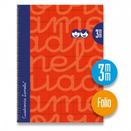 CUADERNO FOLIO FORRADO RAYADO 3 MM ROJO LAMELA 7FTE003R