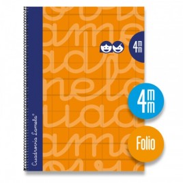 CUADERNO FOLIO FORRADO RAYADO 4 MM NARANJA LAMELA 7FTE004N