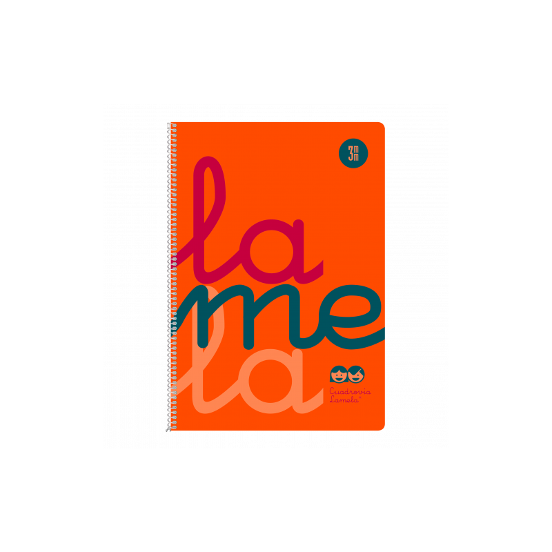 CUADERNO FOLIO PLASTIC RAYADO 3 MM 80 HOJAS 90 GRS NARANJA LAMELA 7FTP003N