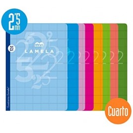 LIBRETA CUARTO 50 HOJAS RAYADO 25 MM COLORES SURTIDOS LAMELA 06C002