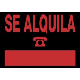 CARTEL SE ALQUILA 700X500 MM PVC NEGRO ARCHIVO 2000 6161 NE