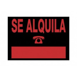 CARTEL SE ALQUILA 350X250 MM PVC NEGRO ARCHIVO 2000 6168 NE