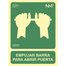 SENAL EMPUJAR BARRA PARA ABRIR PUERTA 224X300 PVC VERDE ARCHIVO 2000 6170 01H VE