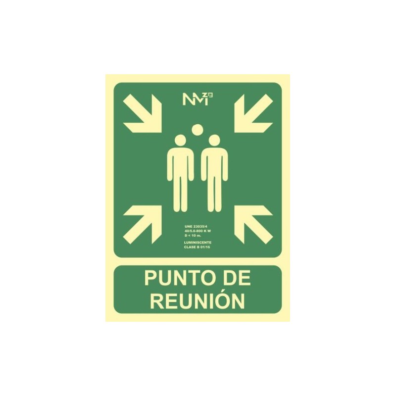 SENAL PUNTO DE REUNIoN 224X300 PVC VERDE ARCHIVO 2000 6170 07H VE