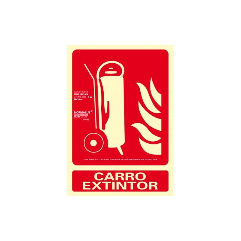 SENAL CARRO EXTINTOR 210X300 PVC ROJO ARCHIVO 2000 6171 02H RJ