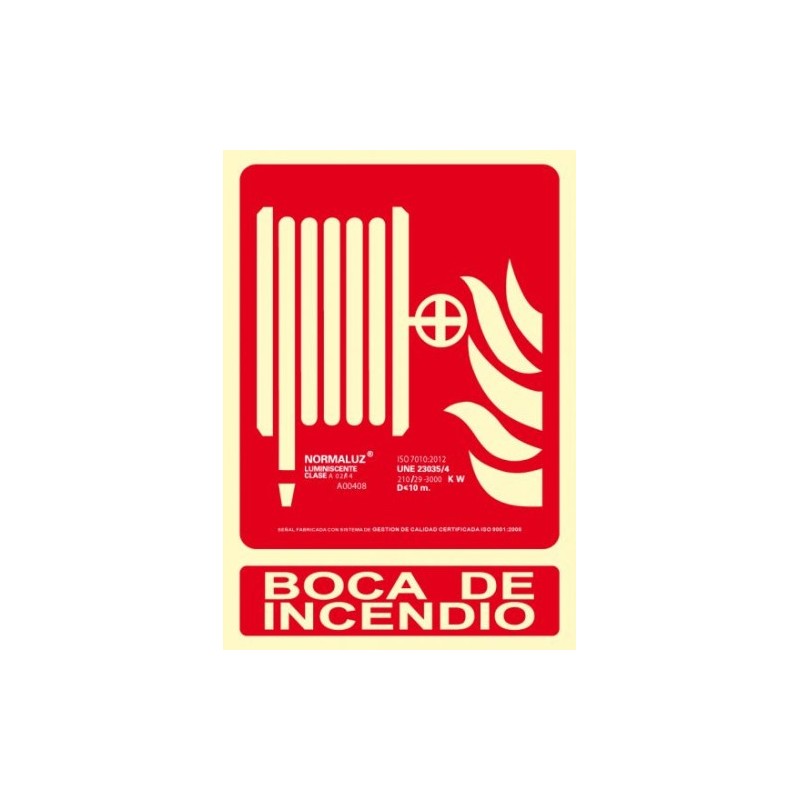 SENAL BOCA DE INCENDIO 210X300 PVC ROJO ARCHIVO 2000 6171 03H RJ