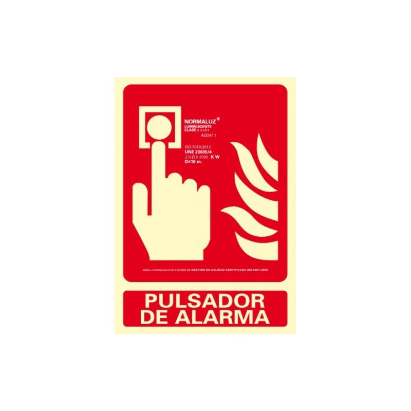 SENAL PULSADOR DE ALARMA 210X300 PVC ROJO ARCHIVO 2000 6171 04H RJ