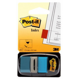 PACK 12 DISPENSADORES DE 50 UNIDADES INDEX AZUL BRILLO 254X431 POST IT 3M68023