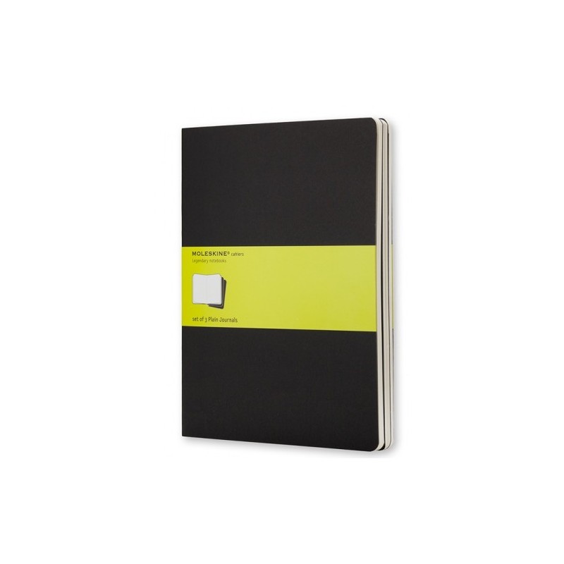 SET DE 3 LIBRETAS CAHIER NEGRAS XL 19X25CM LISAS MOLESKINE QP323